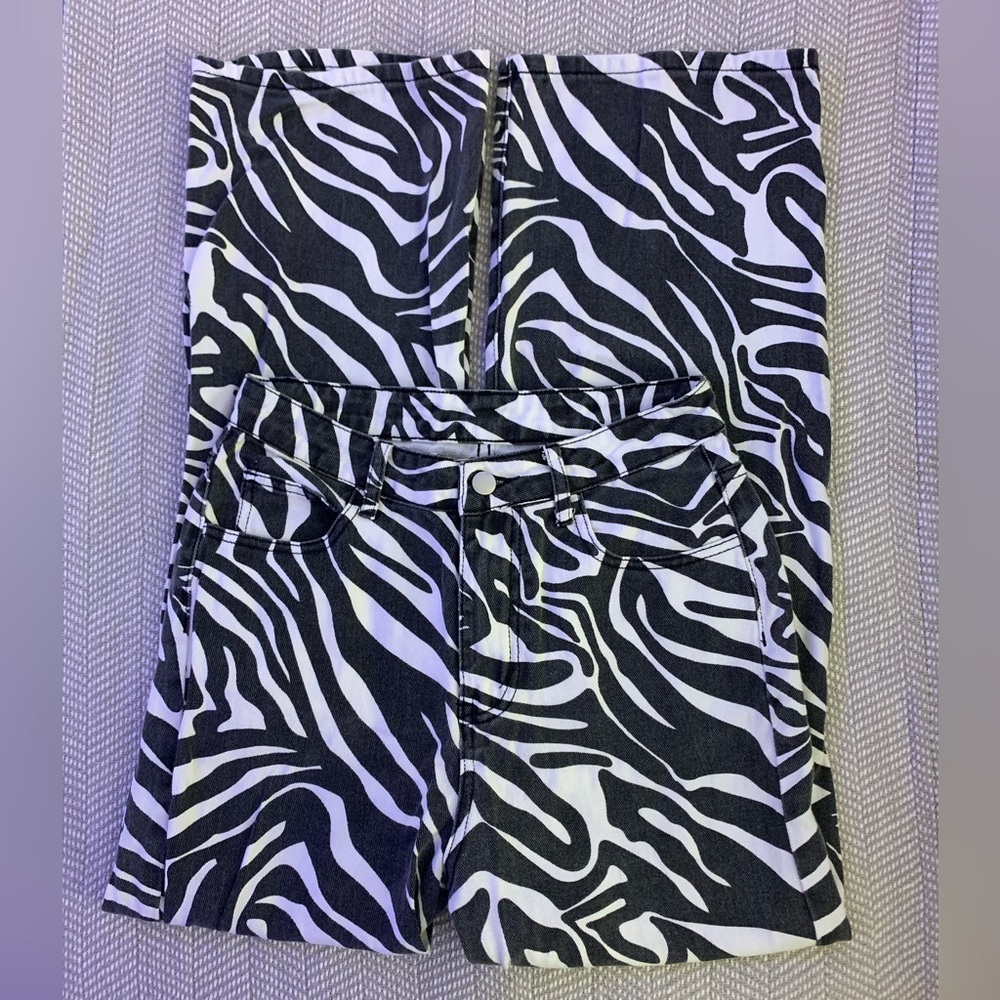 Black & White pattern jeans - SHEIN- high rise - regular length